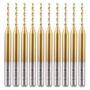 hozly 1/8 shank titanium nitride coated carbide pcb cnc drill bits router 1.0mm cuting dia for print circuit board pack of 10