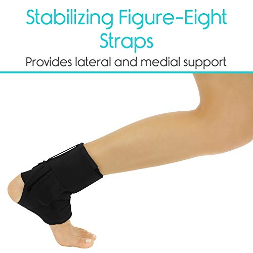 Vive Lace Up Ankle Brace - Men, Women Foot Support Stabilizer Compression Sleeve - Sprained Adjustable Leg Splint - Sprain Rolled Immobilizer Wrap Guard for Running, Volleyball, Basketball, Soccer (S)