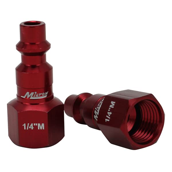 Milton ColorFit Coupler & Plug Kit - (M-Style, Red) - 1/4" NPT, (7-Piece)