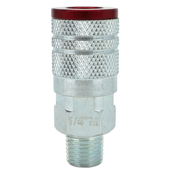 Milton ColorFit Coupler & Plug Kit - (M-Style, Red) - 1/4" NPT, (7-Piece)