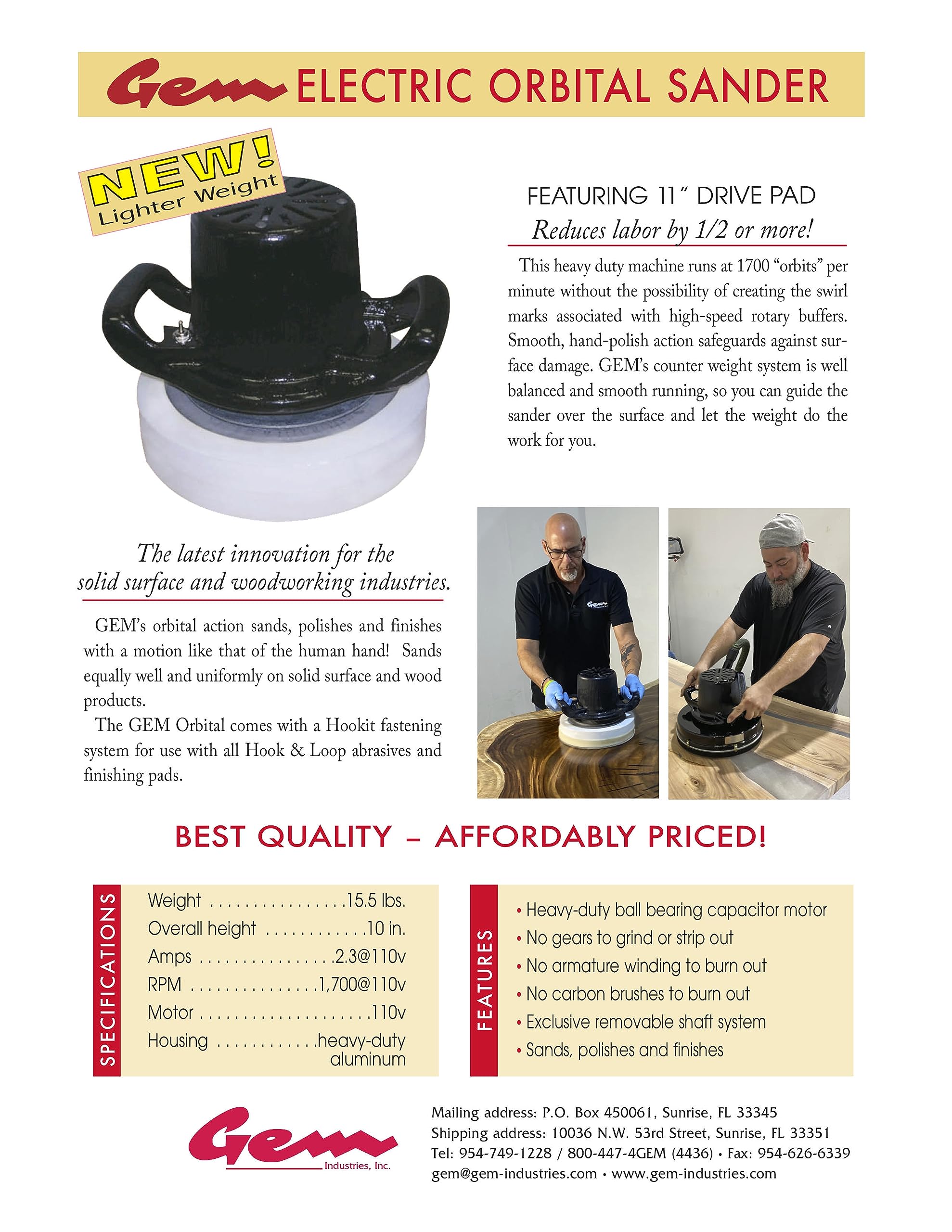 GEM 11" Electric Orbital Sander