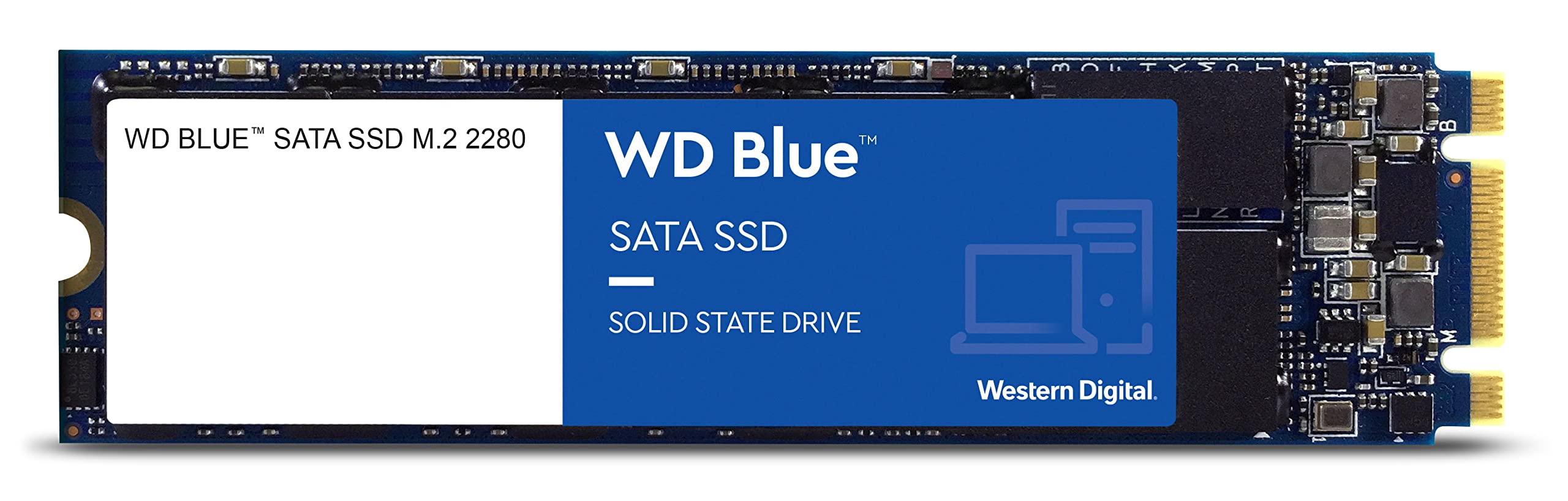 Western Digital 2TB WD Blue 3D NAND Internal PC SSD - SATA III 6 Gb/s, M.2 2280, Up to 560 MB/s - WDS200T2B0B