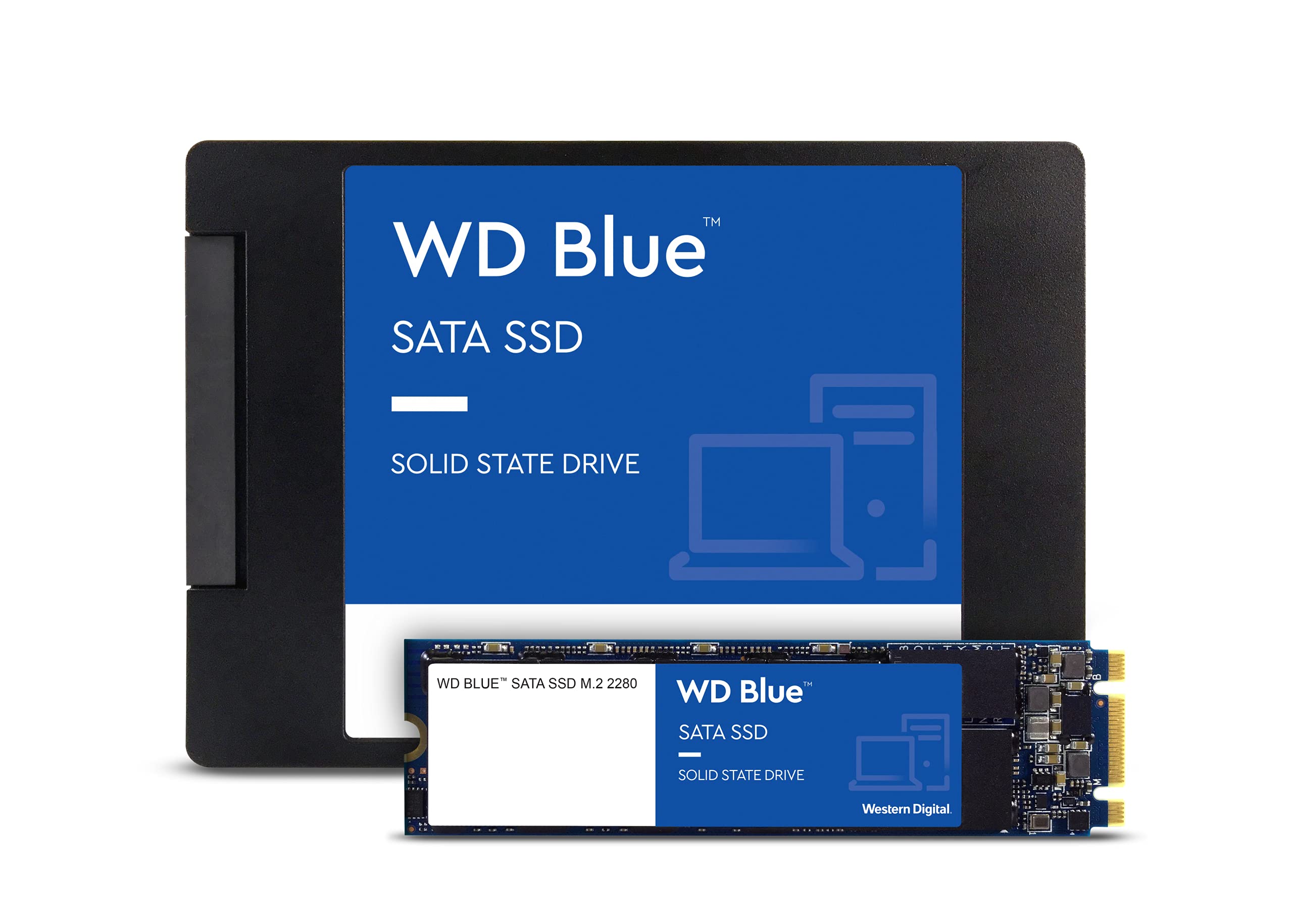 Western Digital 2TB WD Blue 3D NAND Internal PC SSD - SATA III 6 Gb/s, M.2 2280, Up to 560 MB/s - WDS200T2B0B