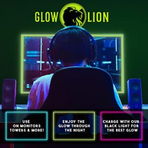 Glow Lion Glow in The Dark Tape Outdoor & Indoor for Safety, Decals & Decorations — 30' x 1'' roll of Vinyl Green Fluorescent Adhesive Tape, Waterproof & photoluminescent, Sticks to Walls & Stairs