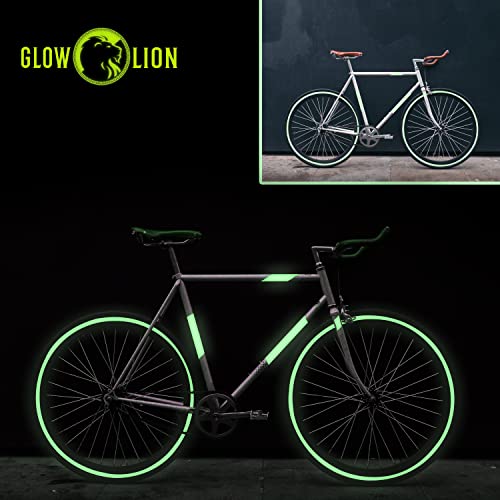 Glow Lion Glow in The Dark Tape Outdoor & Indoor for Safety, Decals & Decorations — 30' x 1'' roll of Vinyl Green Fluorescent Adhesive Tape, Waterproof & photoluminescent, Sticks to Walls & Stairs