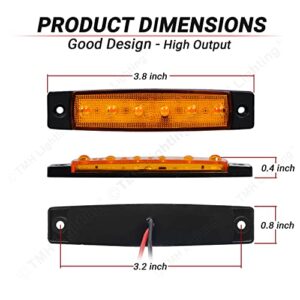 (Pack of 30) TMH 3.8 Inch 10 Amber + 10 Red + 10 White Side Marker Lights 6 LED 2835 SMD Clearance Lamps for Truck Trailer RV Campervan Pickup Tractor SUV 12V DC Shockproof TK12