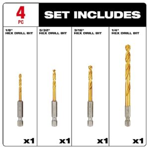 MILWAUKEE ELECTRIC TOOL 48-89-4644 Drill Bit Red Helix 4 Piece Set