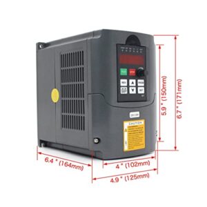 RATTMMOTOR Variable Frequency Drive 2.2KW 220V VFD Drive Inverter Frequency Converter Single Phase Input, 3 Phase Output for VFD Water-cooled Air-cooled Spindle Motor Speed Control+VFD Extension Cable