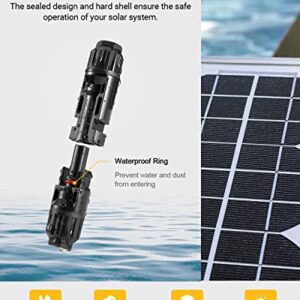 BougeRV 12 PCS Solar Connectors with Spanners Solar Panel Cable Connectors 6 Pairs Male/Female(10AWG)