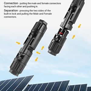 BougeRV 12 PCS Solar Connectors with Spanners Solar Panel Cable Connectors 6 Pairs Male/Female(10AWG)