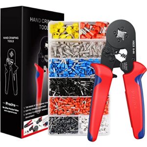 ferrule crimping tool kit, preciva awg23-7 self-adjustable ratchet wire crimping tool kit crimper plier set with 1200pcs wire terminals crimping connectors wire end ferrules