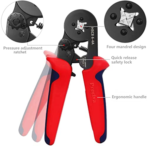 Ferrule Crimping Tool Kit, Preciva AWG23-7 Self-adjustable Ratchet Wire Crimping Tool Kit Crimper Plier Set with 1200PCS Wire Terminals Crimping Connectors Wire End Ferrules