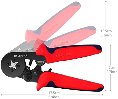 Ferrule Crimping Tool Kit, Preciva AWG23-7 Self-adjustable Ratchet Wire Crimping Tool Kit Crimper Plier Set with 1200PCS Wire Terminals Crimping Connectors Wire End Ferrules