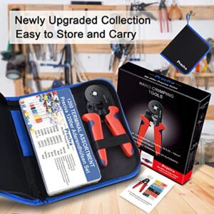 Ferrule Crimping Tool Kit, Preciva AWG23-7 Self-adjustable Ratchet Wire Crimping Tool Kit Crimper Plier Set with 1200PCS Wire Terminals Crimping Connectors Wire End Ferrules