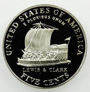2004 s deep cameo proof jefferson nickels set of 2 coins - lewis and clark keelboat and louisiana purchase peace - 5c us mint dcam