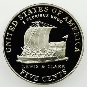 2004 S Deep Cameo Proof Jefferson Nickels Set of 2 coins - Lewis and Clark Keelboat and Louisiana Purchase Peace - 5c US Mint DCAM