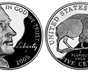 2005 S Deep Cameo Proof Jefferson Nickel Set 2-coins Buffalo and Ocean View 5c US Mint DCAM