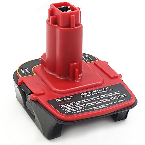 waitley Battery Adapter for Dewalt DCA1820 18V-20V Converter with USB Port Function Compatible with DC9096 DE9096