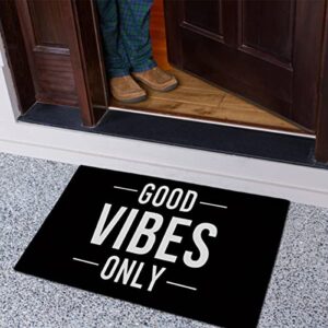 CHARMHOME Good Vibes Only Welcome Doormat Entrance Floor Mat Rug Indoor/Front Door/Bathroom/Kitchen and Living Room/Bedroom Mats Rubber Non Slip