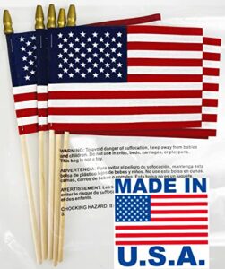 giftexpress 12-pack, proudly made in u.s.a. 8x12 inch spearhead handheld american stick flags/grave marker american flags/usa stick flag (12)