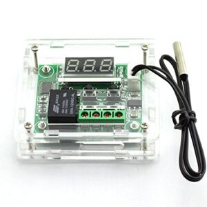 e-outstanding temperature controller dc 12v digital cooling/heating temp thermostat -50-100 degree controlled switch module w1209 + acrylic box