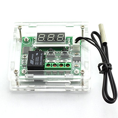 E-outstanding Temperature Controller DC 12V Digital Cooling/Heating Temp Thermostat -50-100 Degree Controlled Switch Module W1209 + Acrylic Box