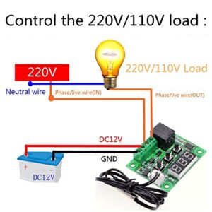 E-outstanding Temperature Controller DC 12V Digital Cooling/Heating Temp Thermostat -50-100 Degree Controlled Switch Module W1209 + Acrylic Box