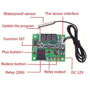 E-outstanding Temperature Controller DC 12V Digital Cooling/Heating Temp Thermostat -50-100 Degree Controlled Switch Module W1209 + Acrylic Box