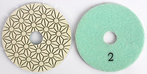 Z-LION 4" Inch Wet 3 Step Diamond Polishing Pad Abrasive Disc for Granit Marble Concrete Flexible Grinding