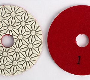 Z-LION 4" Inch Wet 3 Step Diamond Polishing Pad Abrasive Disc for Granit Marble Concrete Flexible Grinding