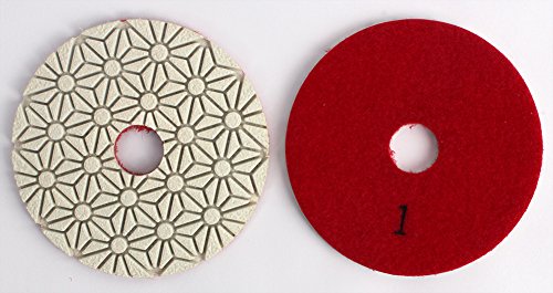 Z-LION 4" Inch Wet 3 Step Diamond Polishing Pad Abrasive Disc for Granit Marble Concrete Flexible Grinding