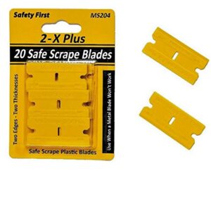 miniscraper 20 plastic razor blades double edged with thicker and thinner edges/decal remover 2x plus