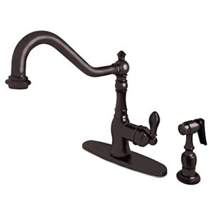 kingston brass gsy7705aclbs 8" centerset kitchen faucet, 9-7/16" in spout reach, oil rubbed bronze