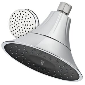 vivaspring filtered shower head fsh25-cb in chrome finish with obsidian face and wide rain spray | for softer skin and hair | 6 month filter ff-15 | certified filtration