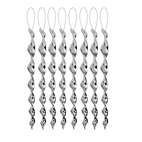 Haierc Bird Repellent Reflective Scare Rods Hanging Ornamental Spiral Rods-Keep Birds Woodpecker Away-8/12 Inch