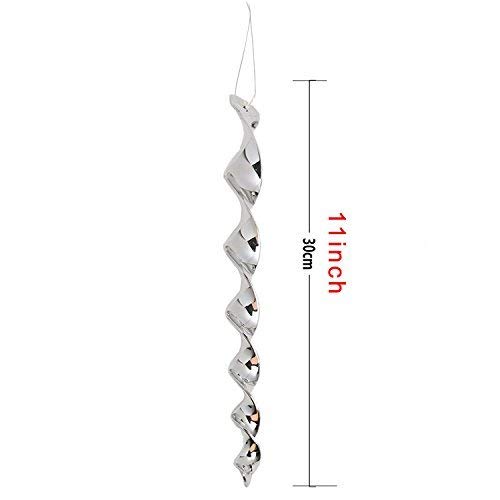 Haierc Bird Repellent Reflective Scare Rods Hanging Ornamental Spiral Rods-Keep Birds Woodpecker Away-8/12 Inch