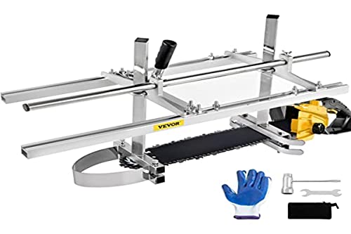 VEVOR Chainsaw Planking Milling 14" to 36" Guide Bar Wood Lumber Cutting Portable Sawmill Aluminum Steel, Sliver