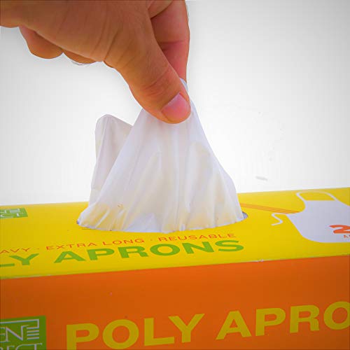 White Aprons Waterproof Plastic Aprons For Dishwashing / Poly Aprons Bulk / Disposable Aprons Adults / Plastic Aprons Disposable Adults Disposable Aprons For Hair Stylist / Disposable Aprons Hair Salon And Paint Disposable Medical Aprons, Pack of 100