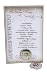 the grandparent gift co. wedding memorial gift | always with you wedding day whispers pewter coin and sentiment card
