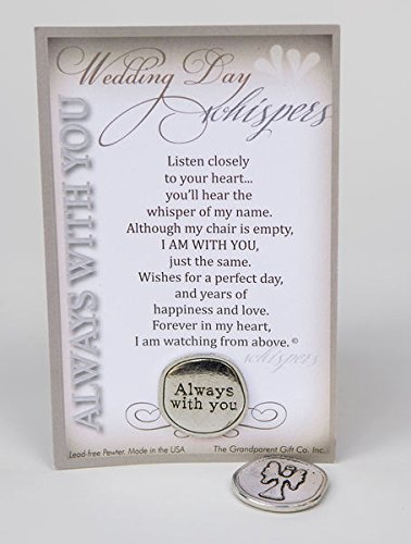 The Grandparent Gift Co. Wedding Memorial Gift | Always With You Wedding Day Whispers Pewter Coin and Sentiment Card