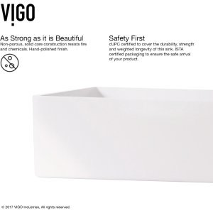 VIGO Magnolia 21.25 inch L x 13.875 inch W Over the Counter Freestanding Matte Stone Oval Vessel Bathroom Sink in Matte White - Sink for Bathroom VG04010