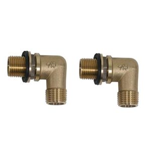equipmentblvd 2 sets of wall mount faucet 1/2" npt tapered brass mounting kit for aa faucet, bk resource, t&s, fisher