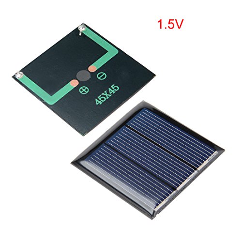 uxcell 5Pcs 1.5V 150mA Poly Mini Solar Cell Panel Module DIY for Light Toys Charger 45mm x 45mm