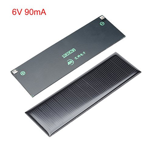 uxcell 5Pcs 6V 90mA Poly Mini Solar Cell Panel Module DIY for Phone Light Toys Charger 120mm x 38mm