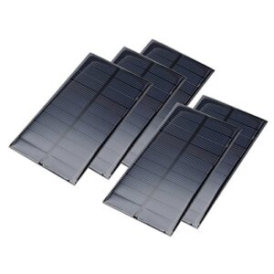 uxcell 5pcs 5.5v 180ma poly mini solar cell panel module diy for light toys charger 124mm x 67mm