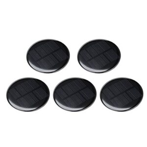 uxcell® 5pcs 4v 80ma poly mini round solar cell panel module diy for light toys charger 73mm diameter