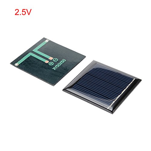 uxcell 5Pcs 2.5V 100mA Poly Mini Solar Cell Panel Module DIY for Light Toys Charger 50mm x 50mm