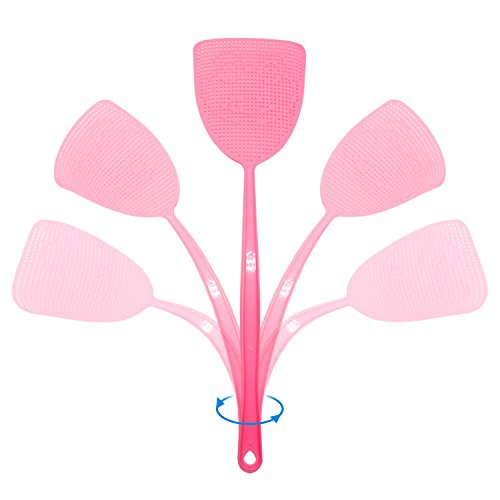 Fly Swatter, 5 Pack Manual Pest Control Colorful Plastic with 17.5'' Durable Long Handle House Wife Helper (5X)