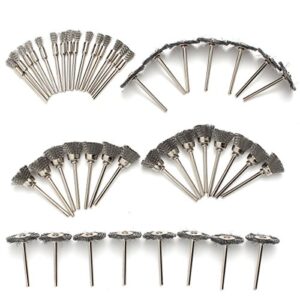 Rocaris 45PC Wire Brushes Set Steel Wheel Brushes Accessories for Rotary Tools