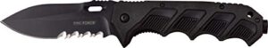 tac force spring assisted knife, black/black double injection handle, 3.75"